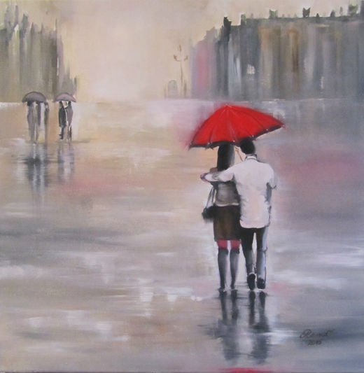 Das Paar im Regen